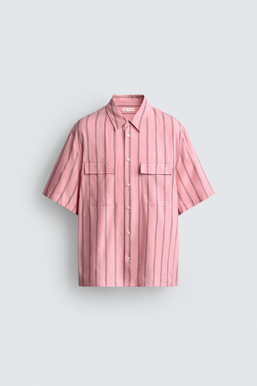 CAMISA FLUIDA RAYAS BOLSILLOS / Rosa - Zara фото 7