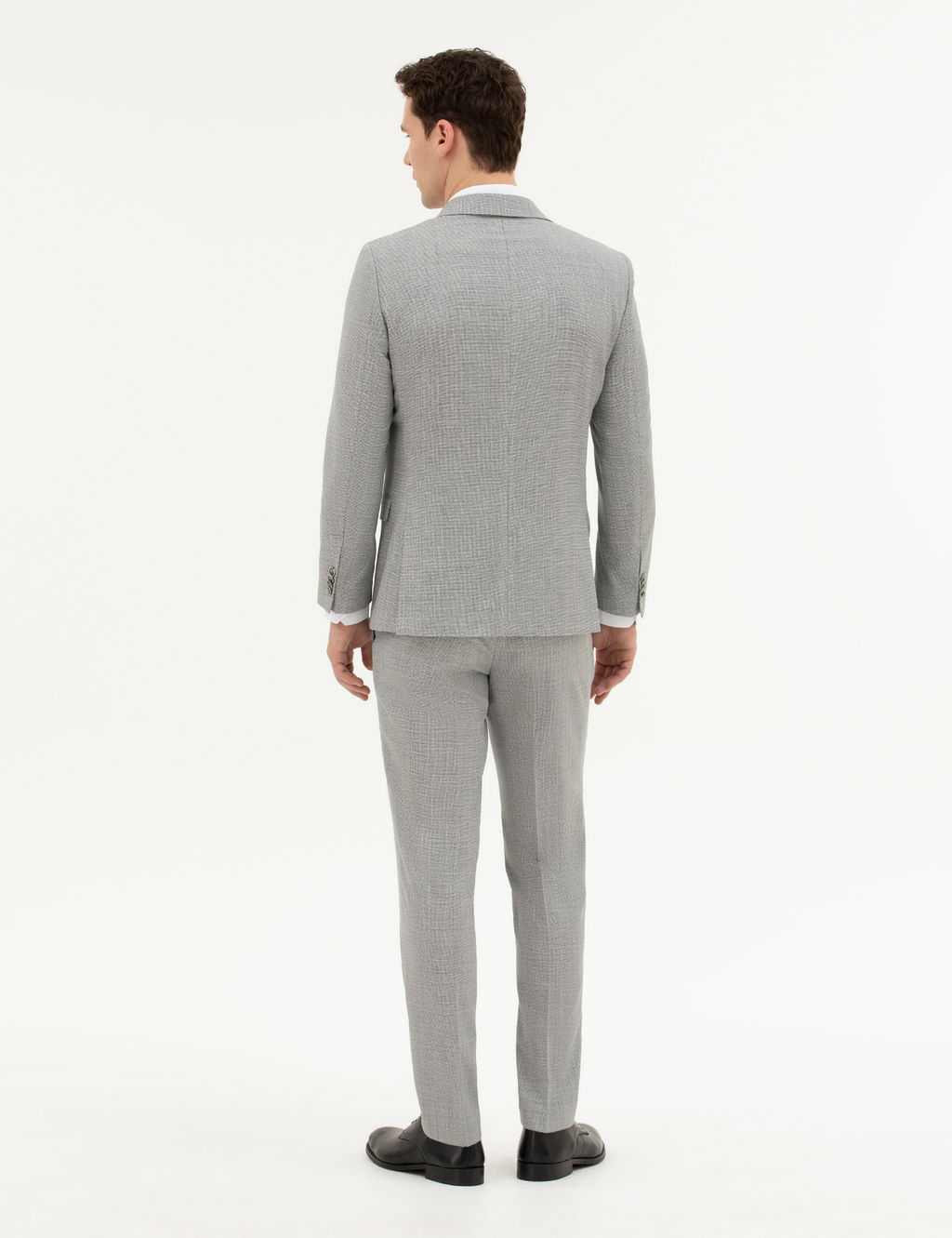 A__k Gri Extra Slim Fit Y_n Tak_m Elbise