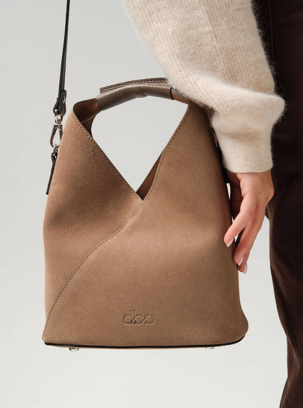 Замшевая сумка Rebecca DBR 31370 серо-коричневый фото 5