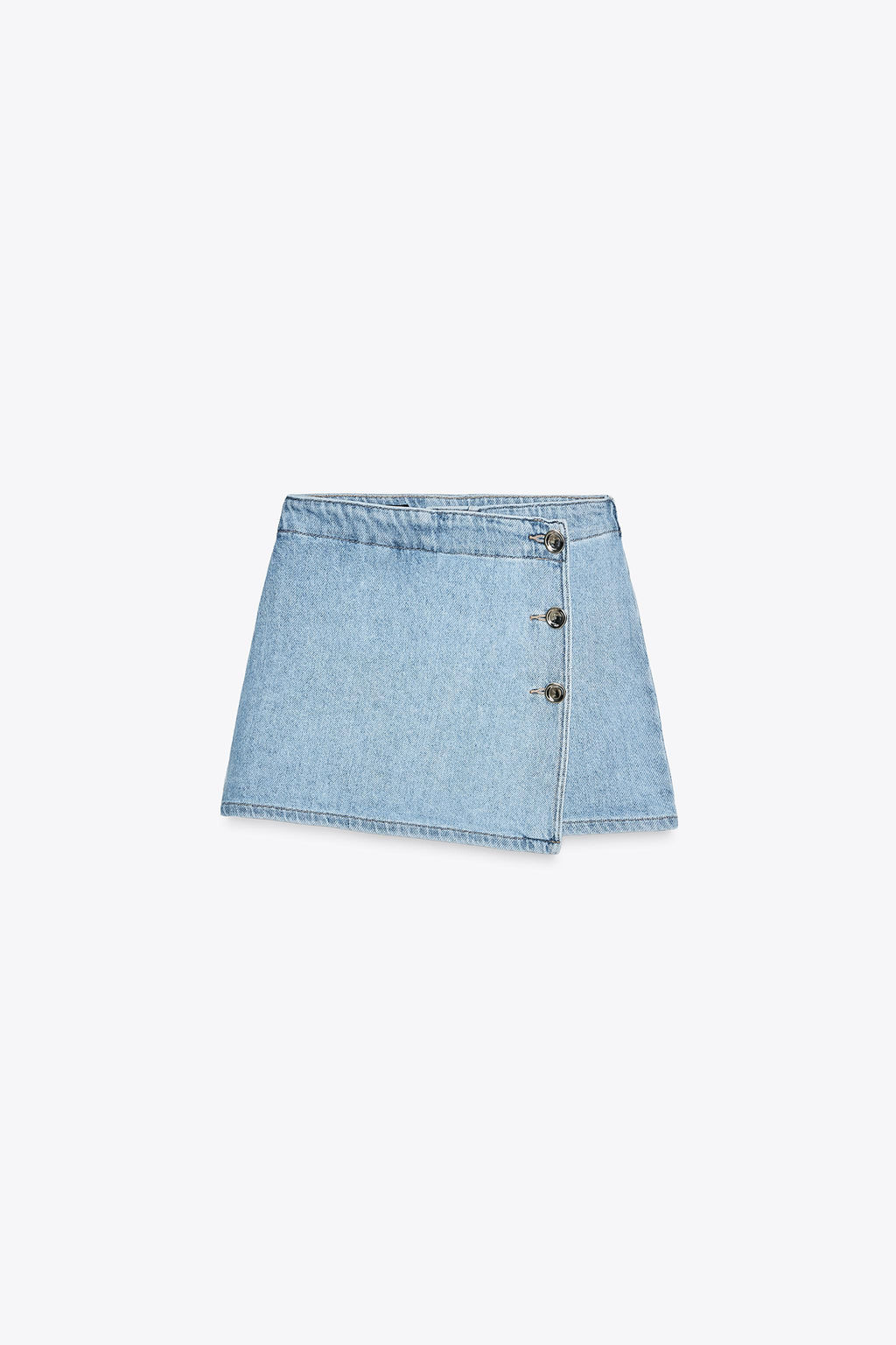 Z1975 DENIM SKORT WITH WRAP-OVER BUTTON DETAIL - Zara фото 6