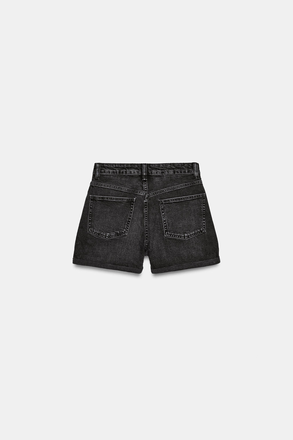 BERMUDA DENIM TRF MOM FIT TIRO ALTO / Gris antracita - Zara фото 6