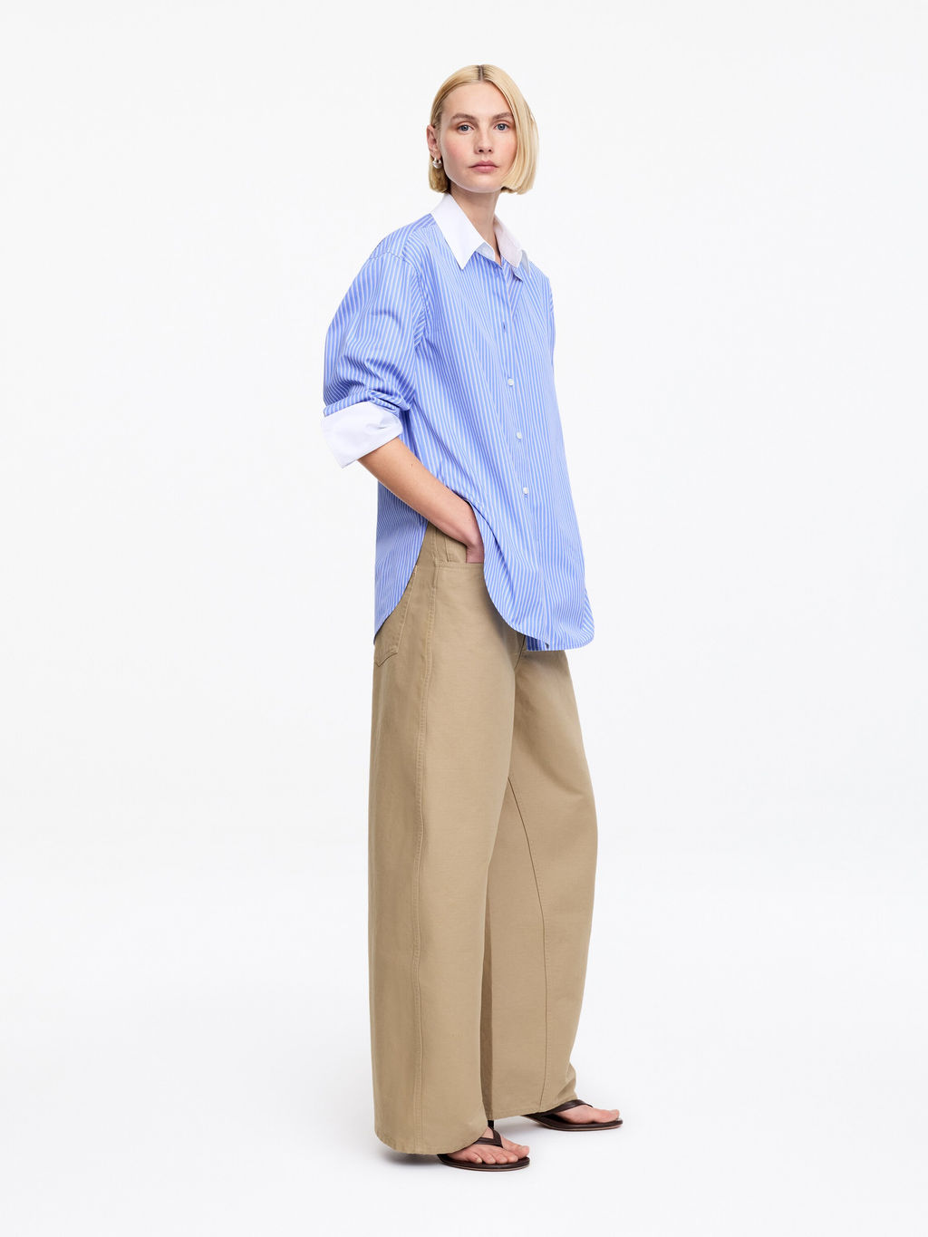 Pantalones de algod?n estilo barrel - H&m фото 5