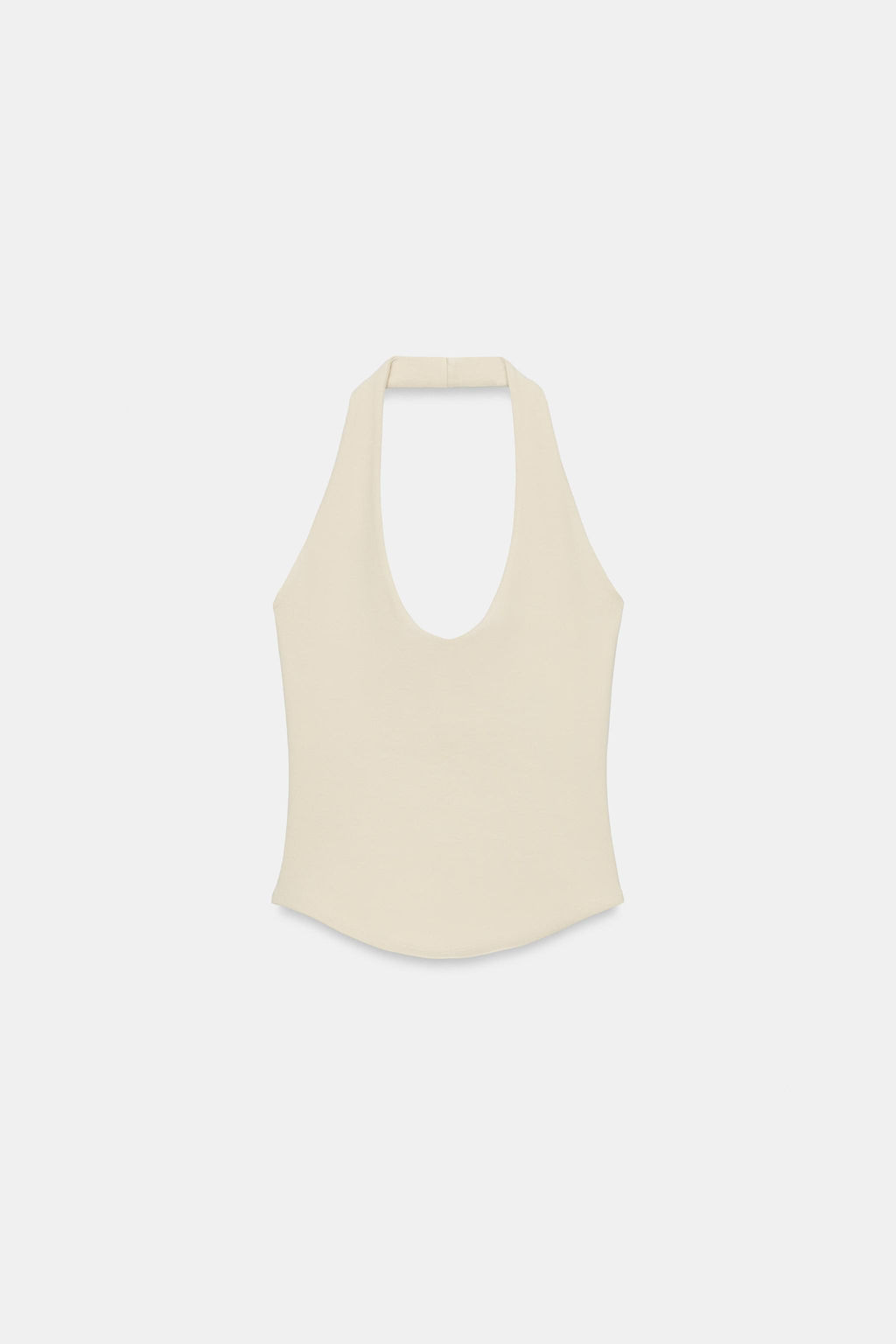TOP HALTER BAJO REDONDEADO / Amarillo