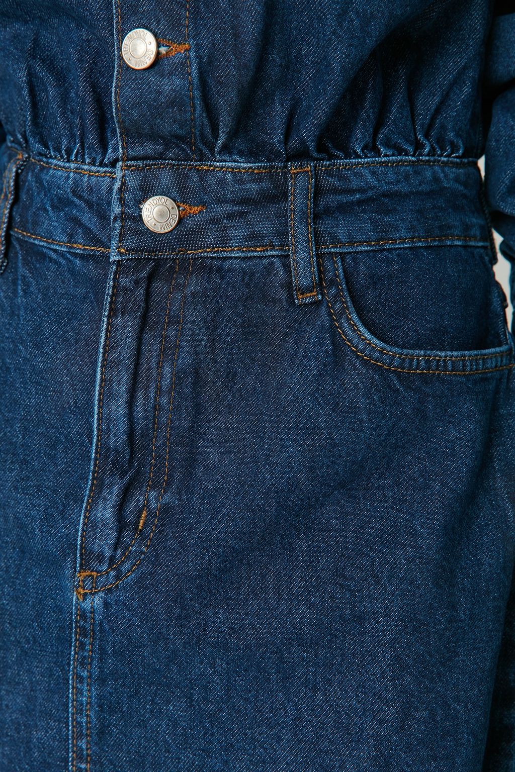 Trendyolmilla Mavi Cep Detayl? Mini Denim Gomlek Elbise TWOAW23EL00643 фото 4