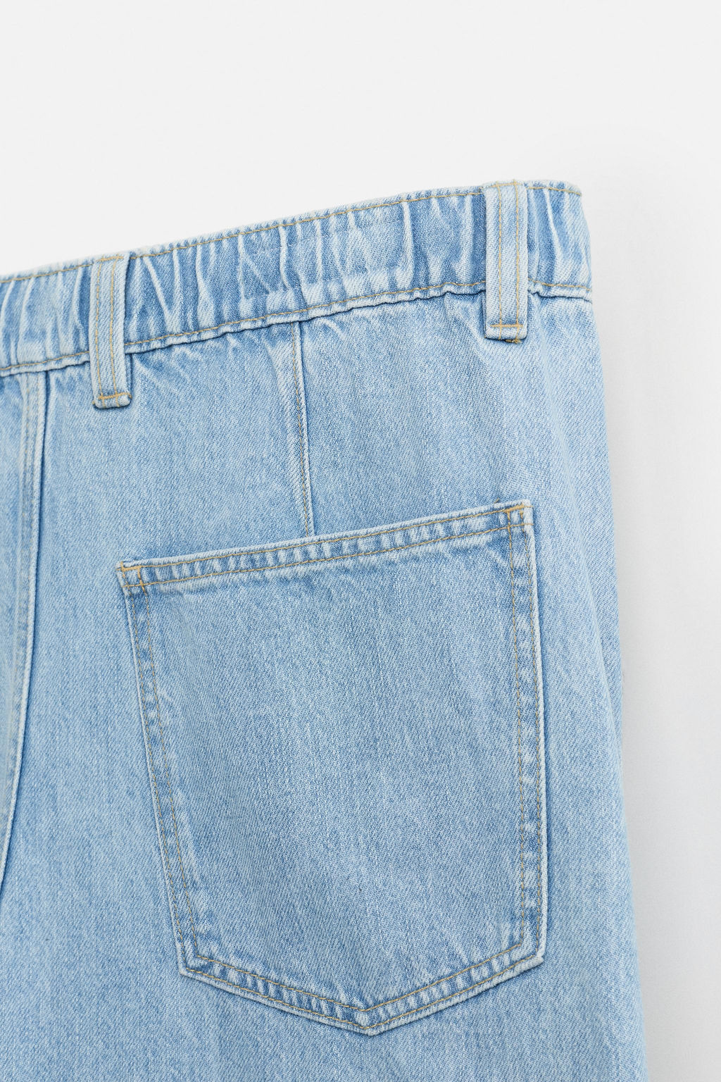 WIDE-LEG PLEATED DENIM CHINO TROUSERS - Zara фото 10