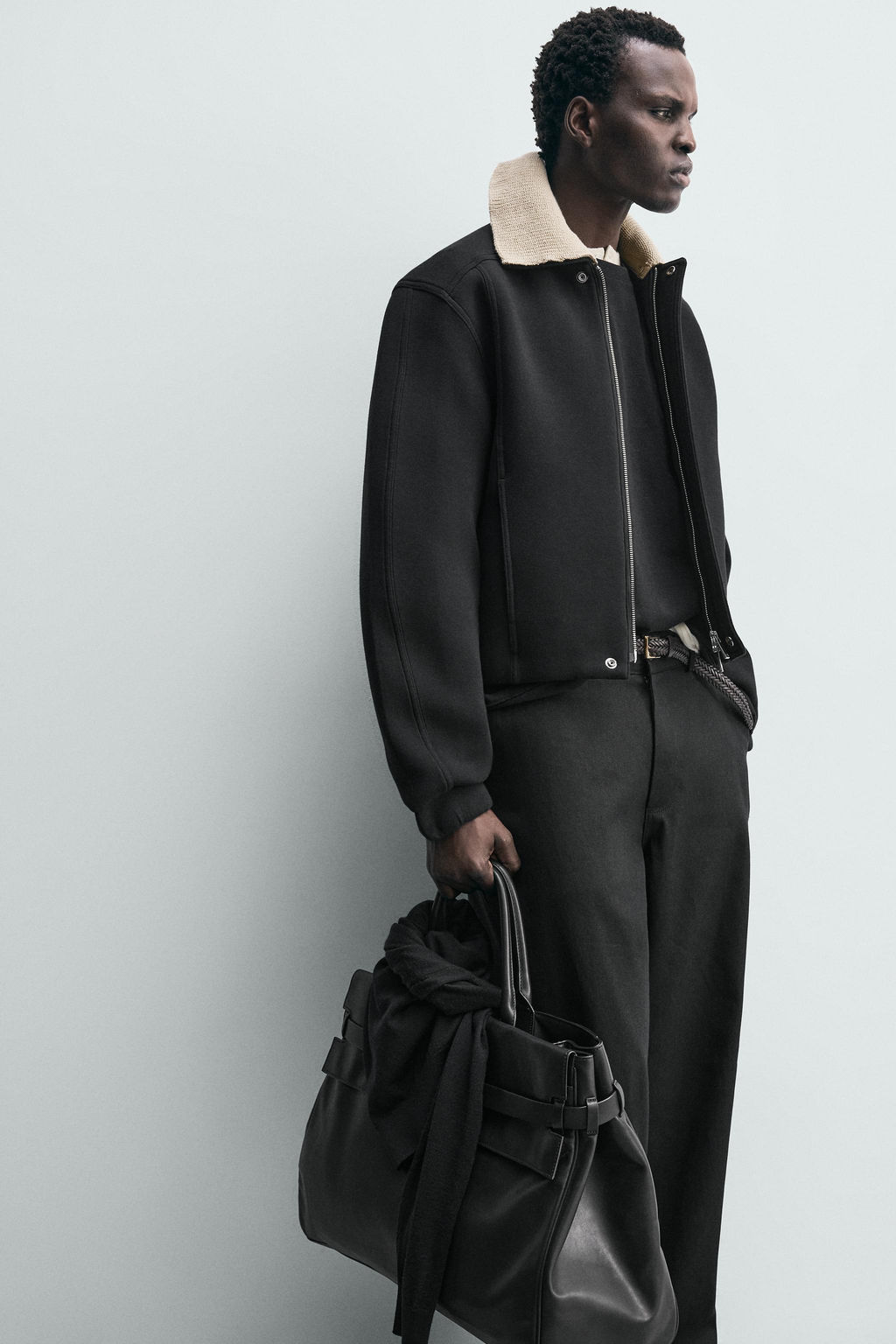 NEOPRENE-EFFECT JACKET WITH CONTRAST COLLAR - Zara фото 5