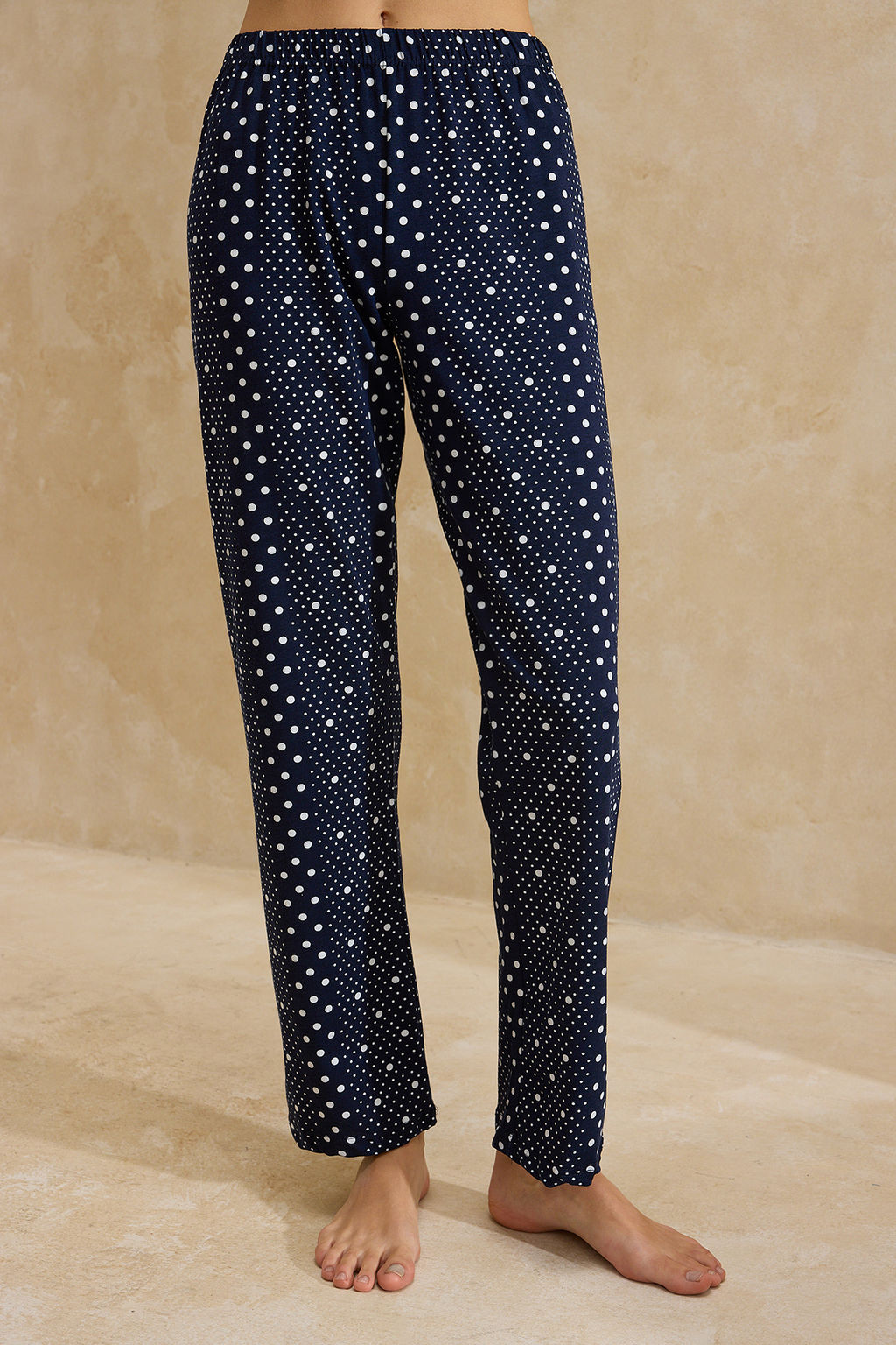 Lacivert Pamuklu Likral? Puantiyeli Orme Pijama Tak?m? THMSS26PT00022 - Trendyolmilla фото 11