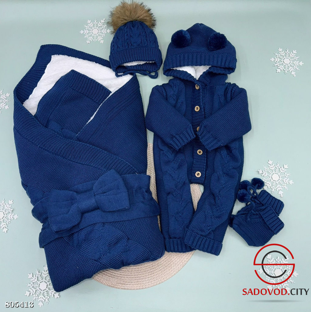 Вязанный набор на выписку 5 предметов - Bruno фото 14