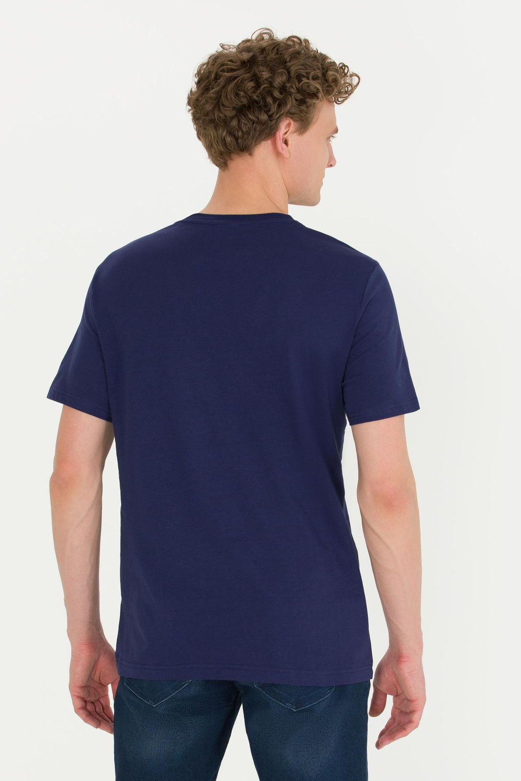 Erkek Lacivert Bisiklet Yaka Ti__rt