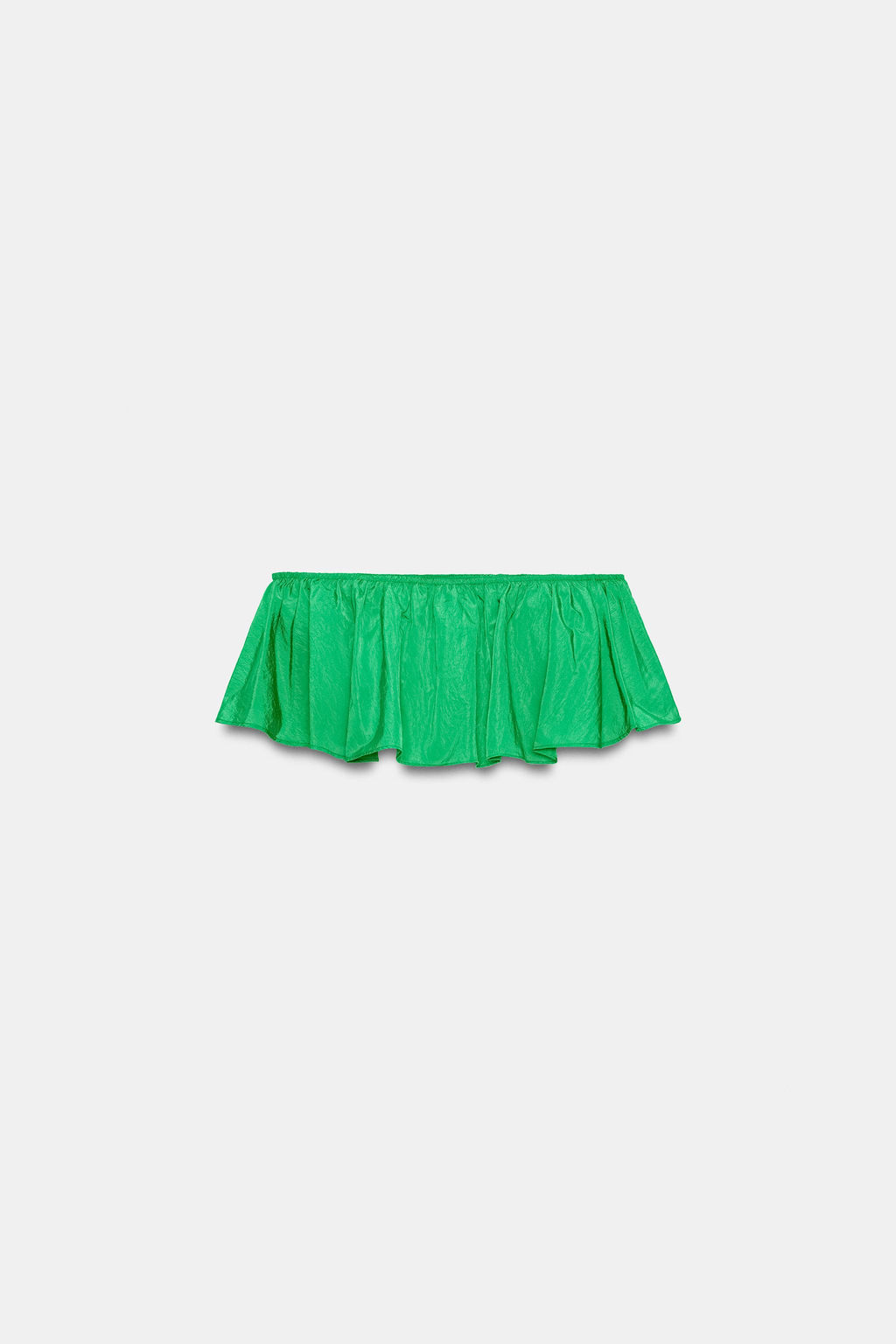 TOP BANDEAU TAFETA VOLANTE / Verde - Zara фото 6