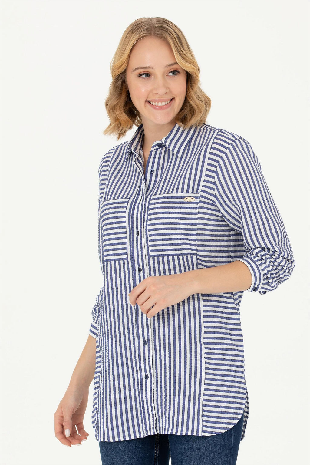 U. S. Polo Assn Женская темно-синяя рубашка с длинным рукавом - U.s. polo assn фото 9