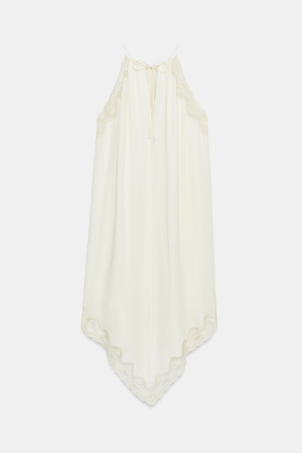 VESTIDO COMBINADO ENCAJE ZW COLLECTION / Crudo - Zara фото 4