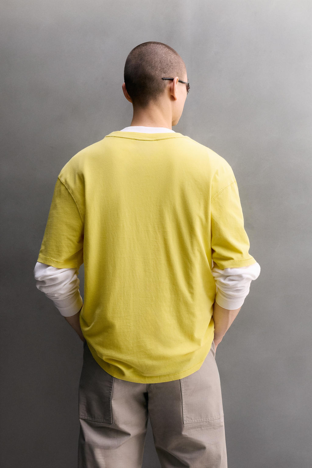 CAMISETA RELAXED FIT TEXTO ESTAMPADO / Amarillo - Zara фото 3