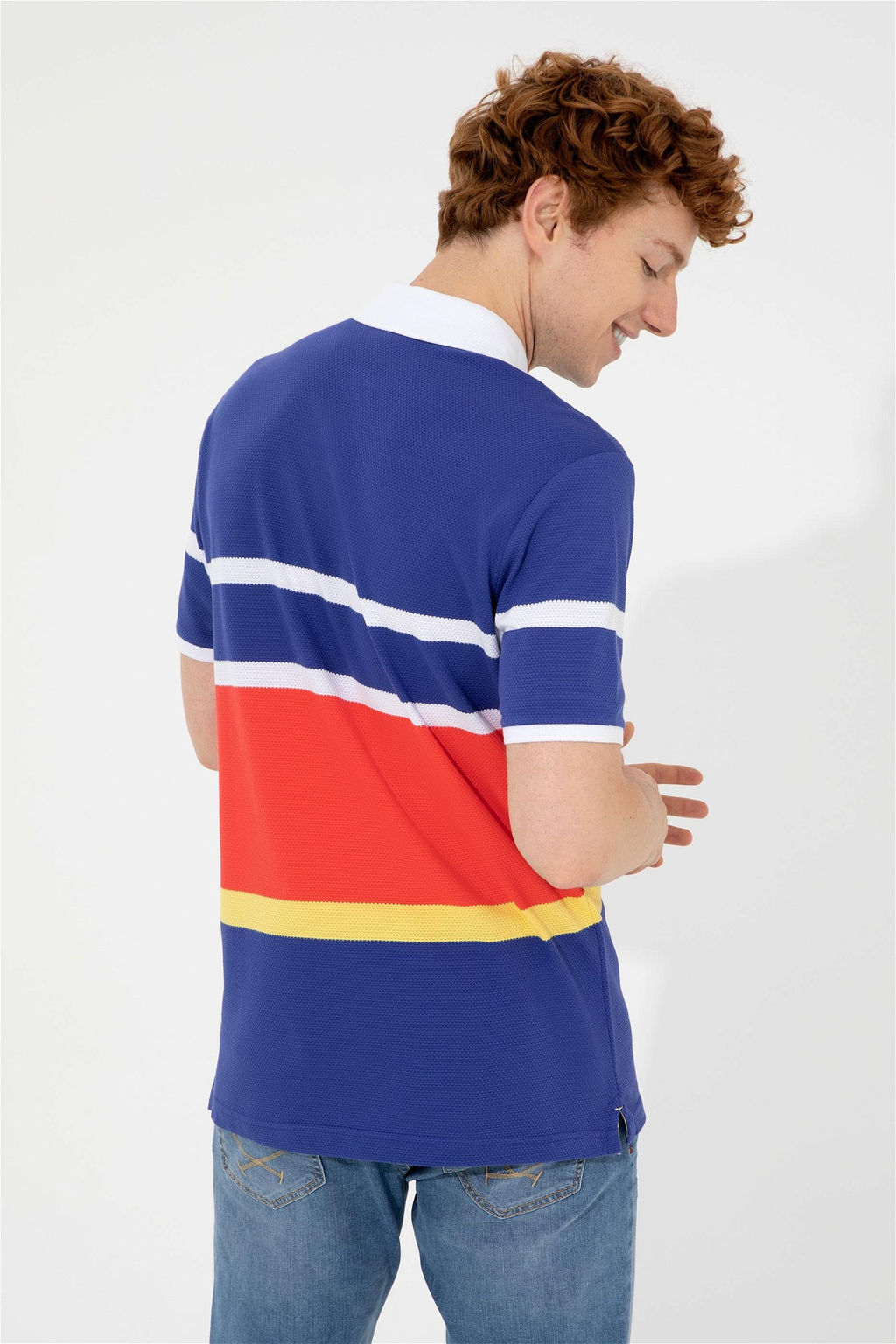 Мужская синяя футболка с воротником-поло Неожиданная скидка в корзине - U.s. polo assn фото 5