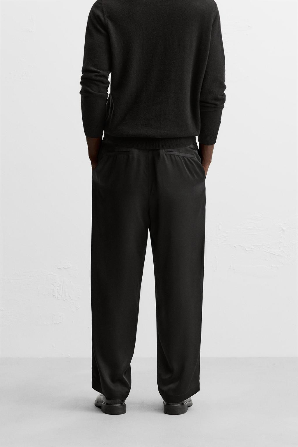 RELAXED FIT SATIN TROUSERS - Zara фото 3