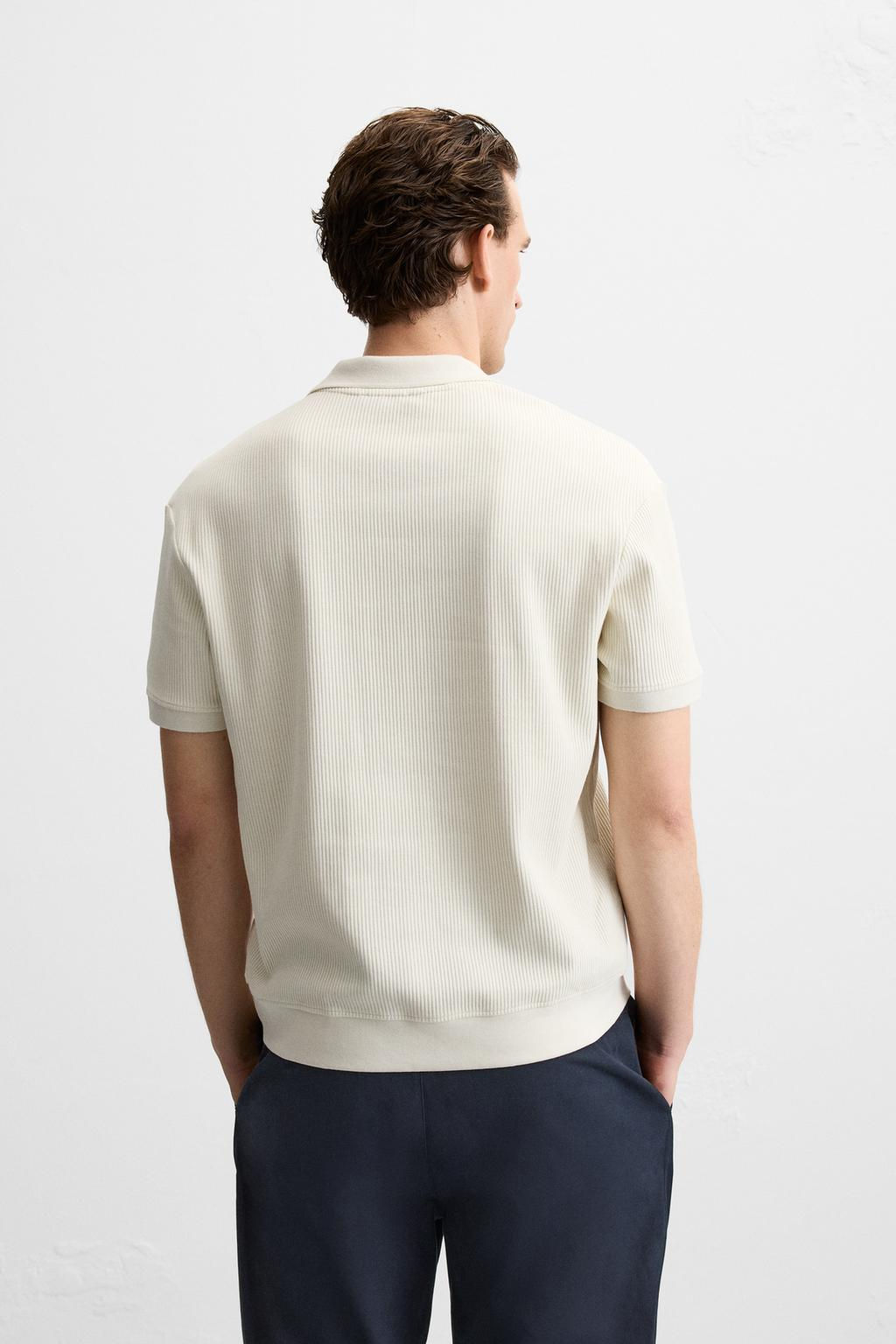TEXTURED POLO SHIRT WITH RIBBED TRIMS - Zara фото 55