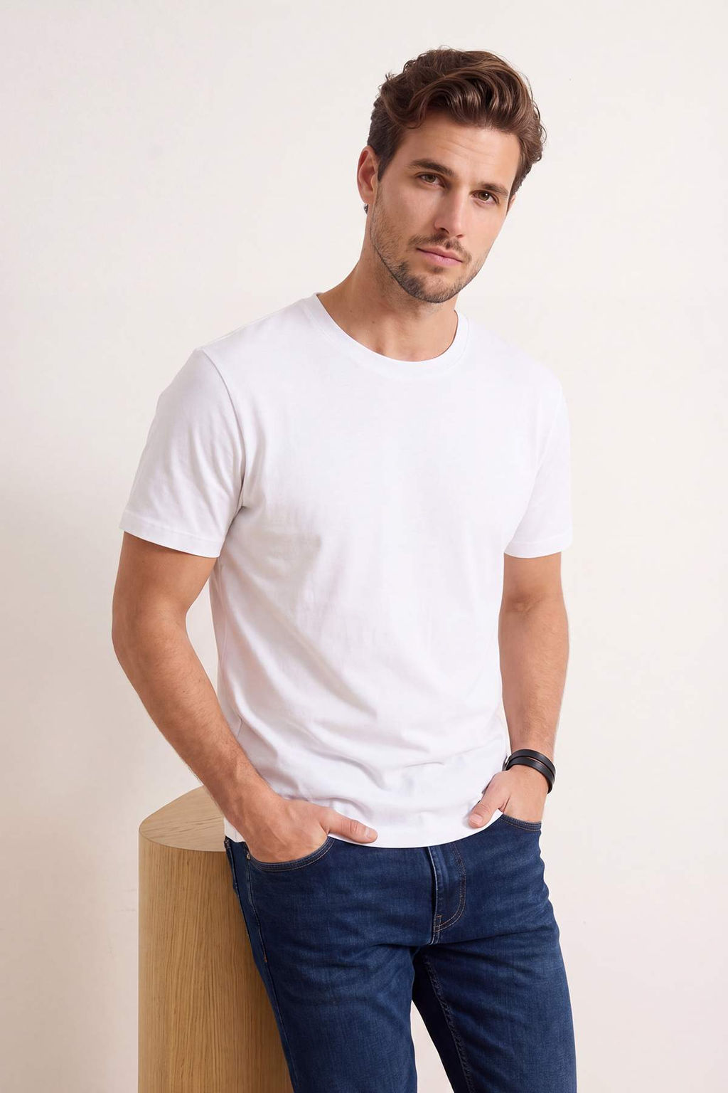 TRENDYOL MAN Siyah-Ekru Oversize 2li Paket Basic %100 Pamuklu T-Shirt TMNSS24TS00038 - Trendyolmilla фото 27