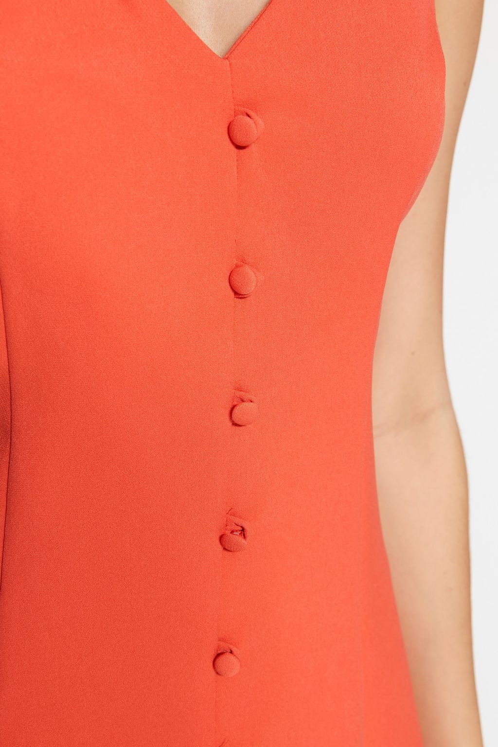 TRENDYOLMILLA Nar Cicegi A-Kesim Volanl? Dugme Detayl? Mini Dokuma Elbise TWOSS23EL02259  фото 4