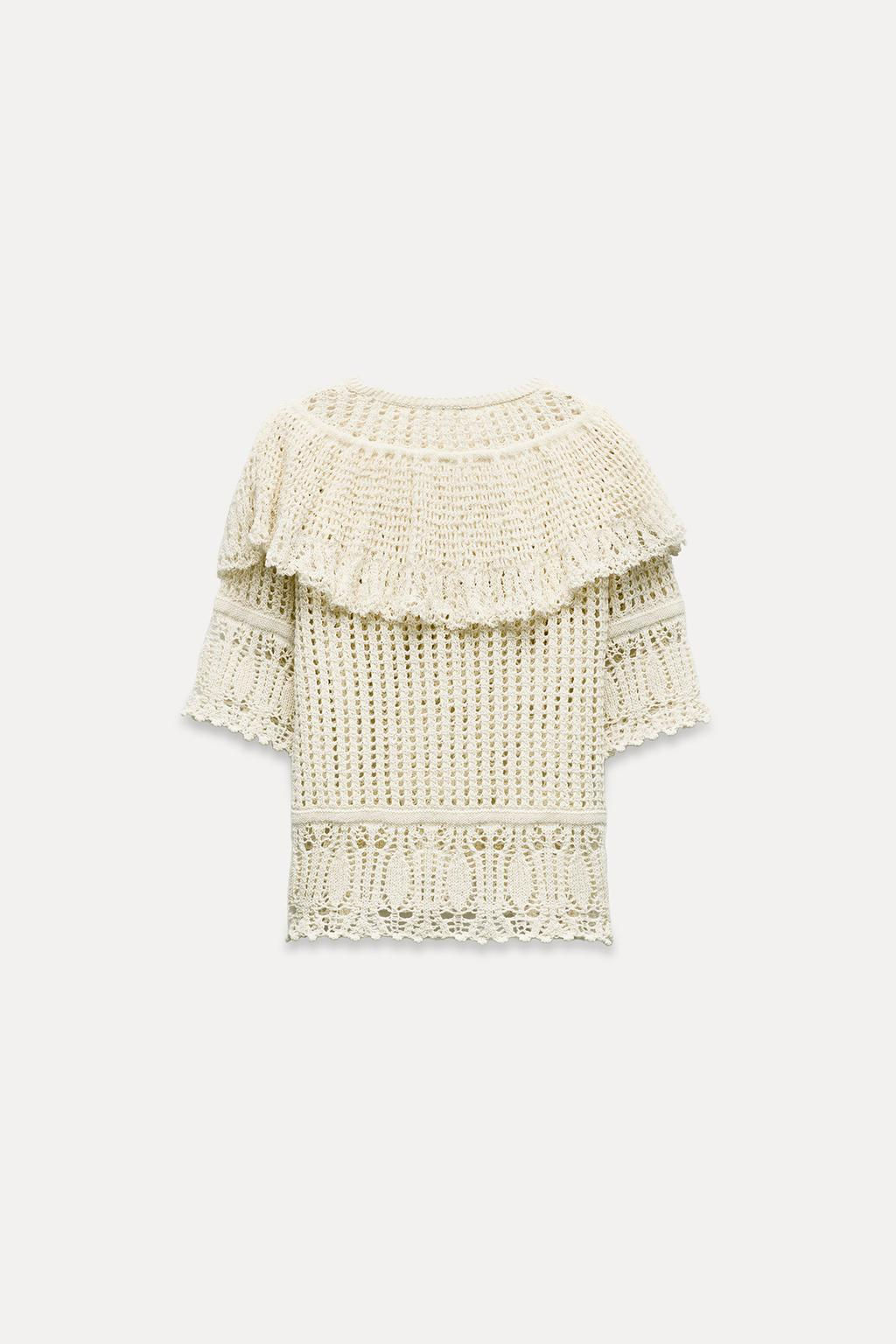 RUFFLED KNIT ROMANTIC TOP - Zara фото 8
