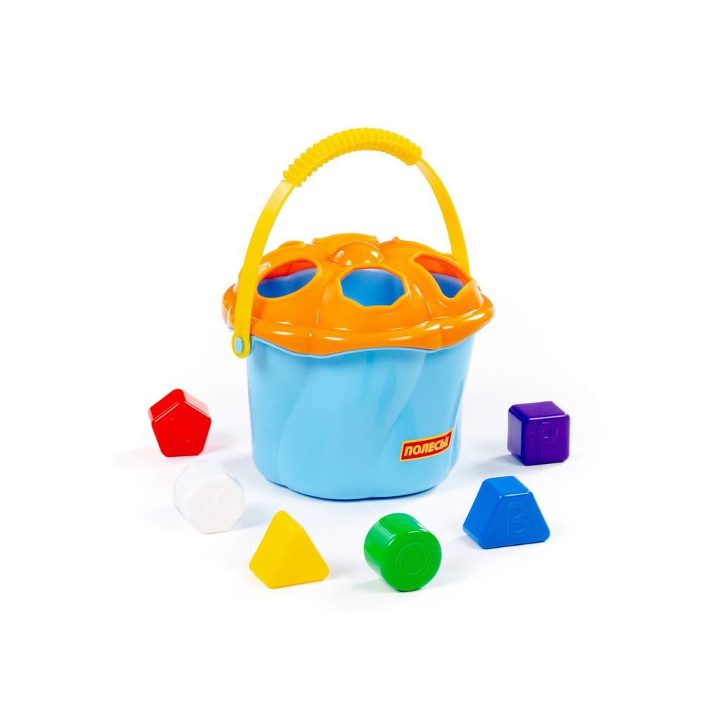 Игрушка развивающая Ведро Сюрприз (6 элементов) (голубой) (в сеточке) - Полесье фото 5