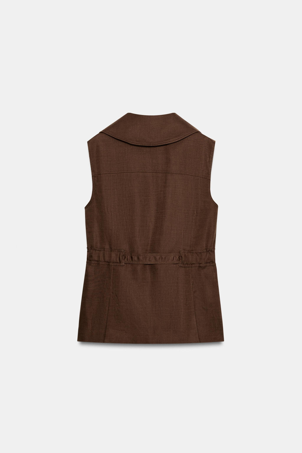 CHALECO CON LINO CINTUR?N / Marr?n - Zara фото 3