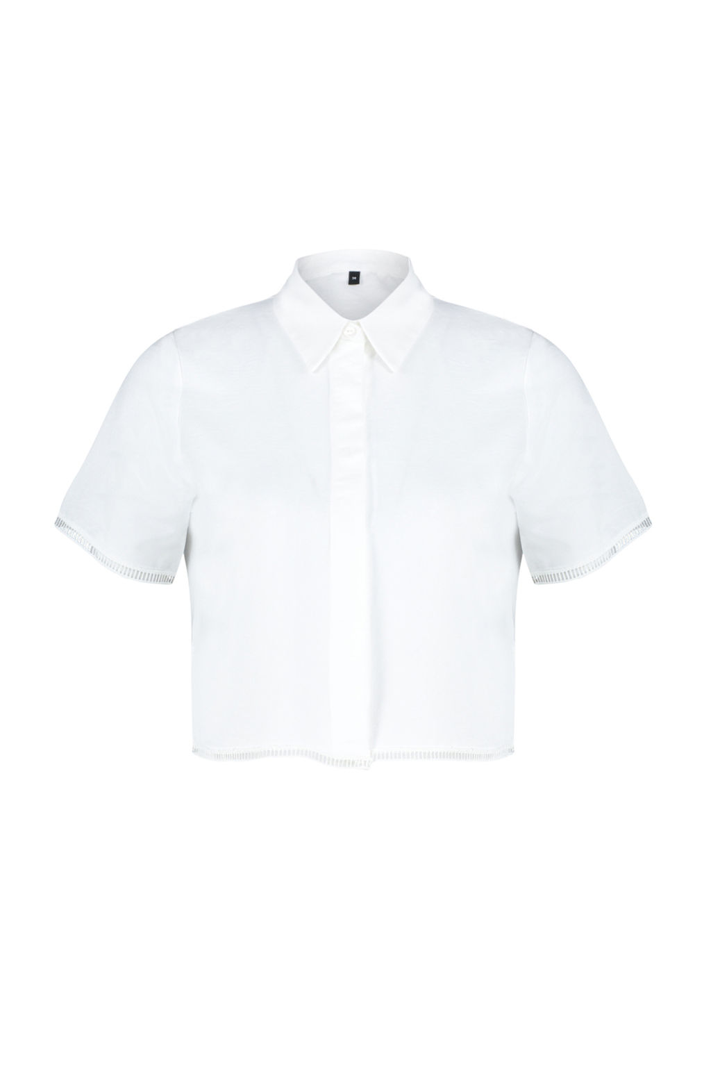 TRENDYOLMILLA Ekru K?sa Kollu Crop Dantelli Cupra Kumas Dokuma Gomlek TWOSS24GO00031 фото 7