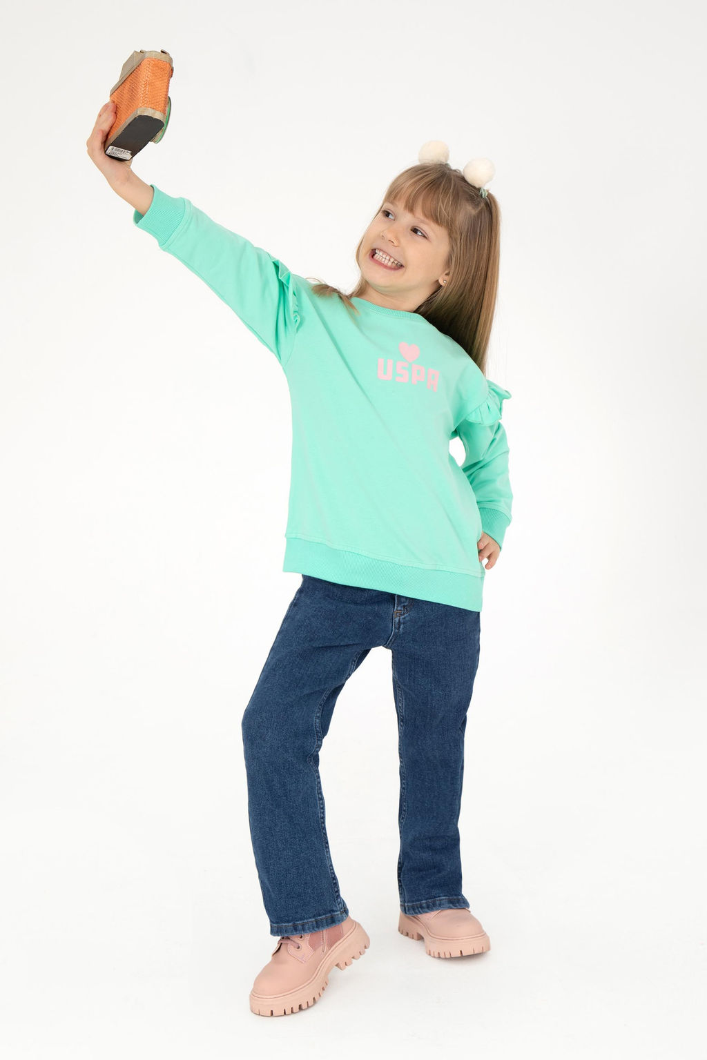 Мятный свитшот для девочки Неожиданная скидка в корзине - U.s. polo assn фото 2