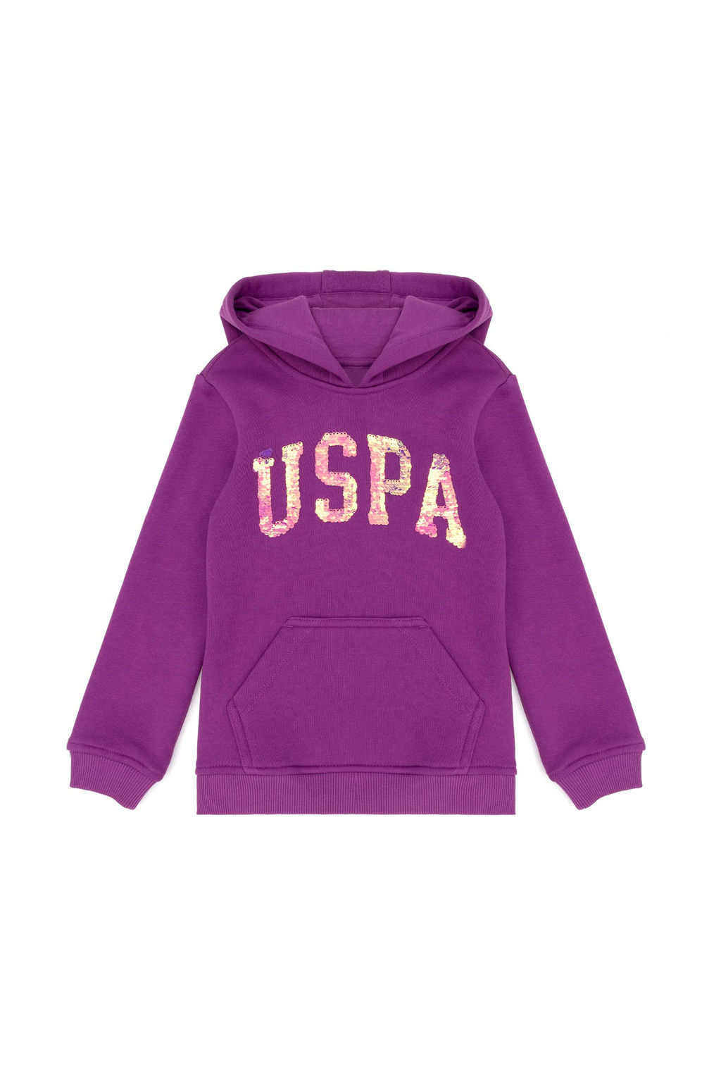 K_z _ocuk Violet Basic Kap__onlu Sweatshirt