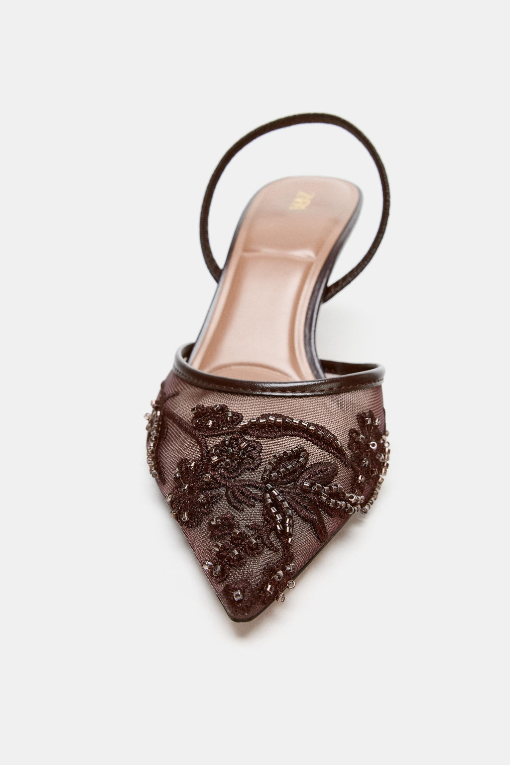 RHINESTONE MESH SLINGBACK HEELS - Zara фото 5