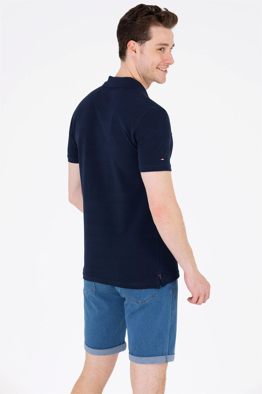 Мужская темно-синяя футболка с воротником поло Basic - U.s. polo assn фото 14