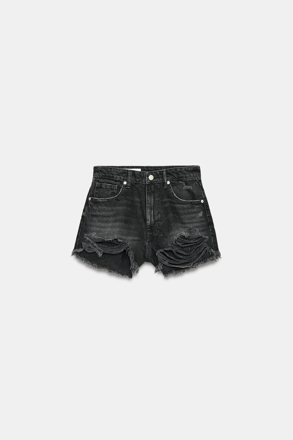 HIGH-WAIST CURVED DENIM SHORTS - Zara фото 47