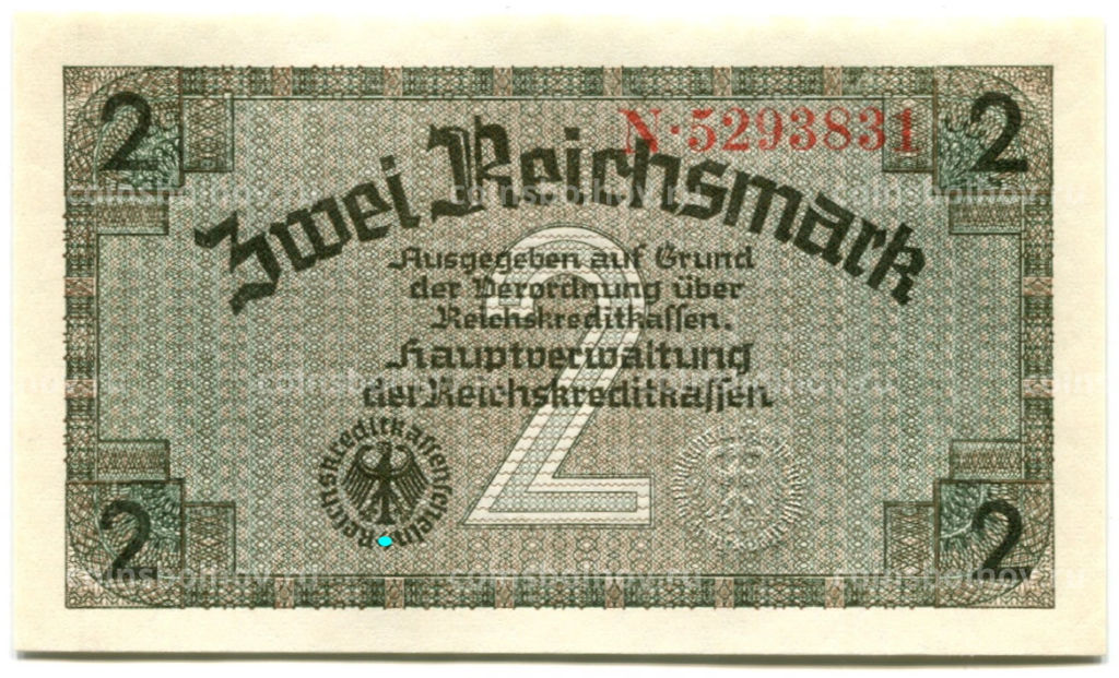 2 рейхсмарки 1940 года Германия (Для оккупированных территорий)