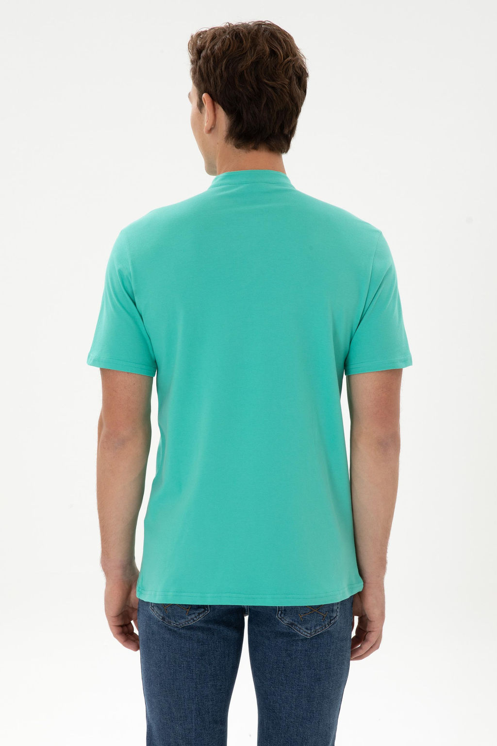 Erkek Regular Fit Hakim Yaka Mint Ti__rt