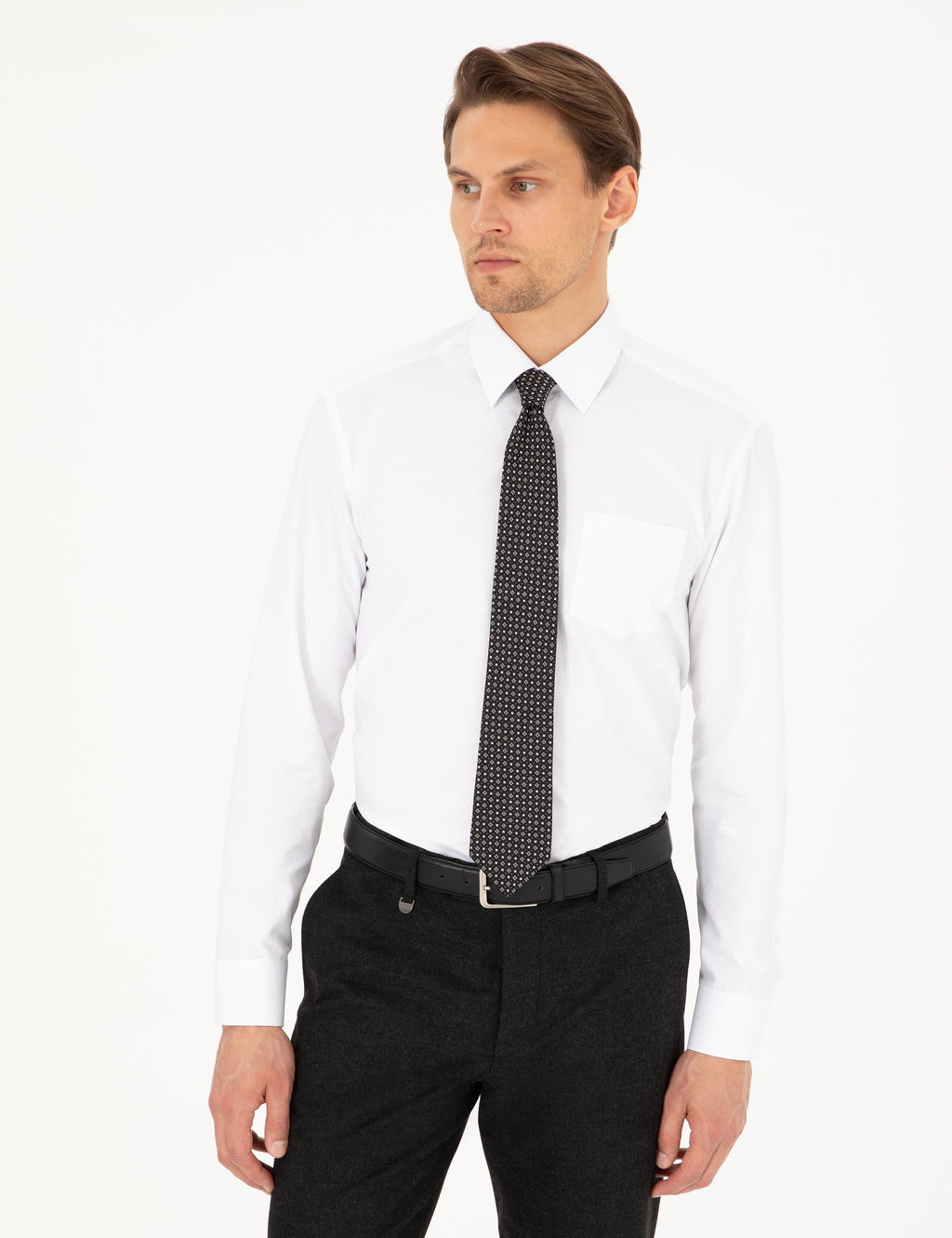 Beyaz Regular Fit Uzun Kollu Basic G_mlek