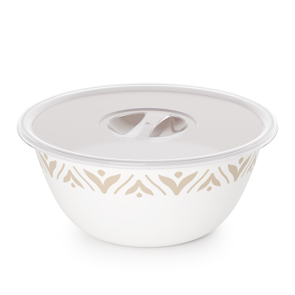 Чаша Эстетика 1,7л (с крышкой) (бело-бежевый) М8738 - Альтернатива фото 2