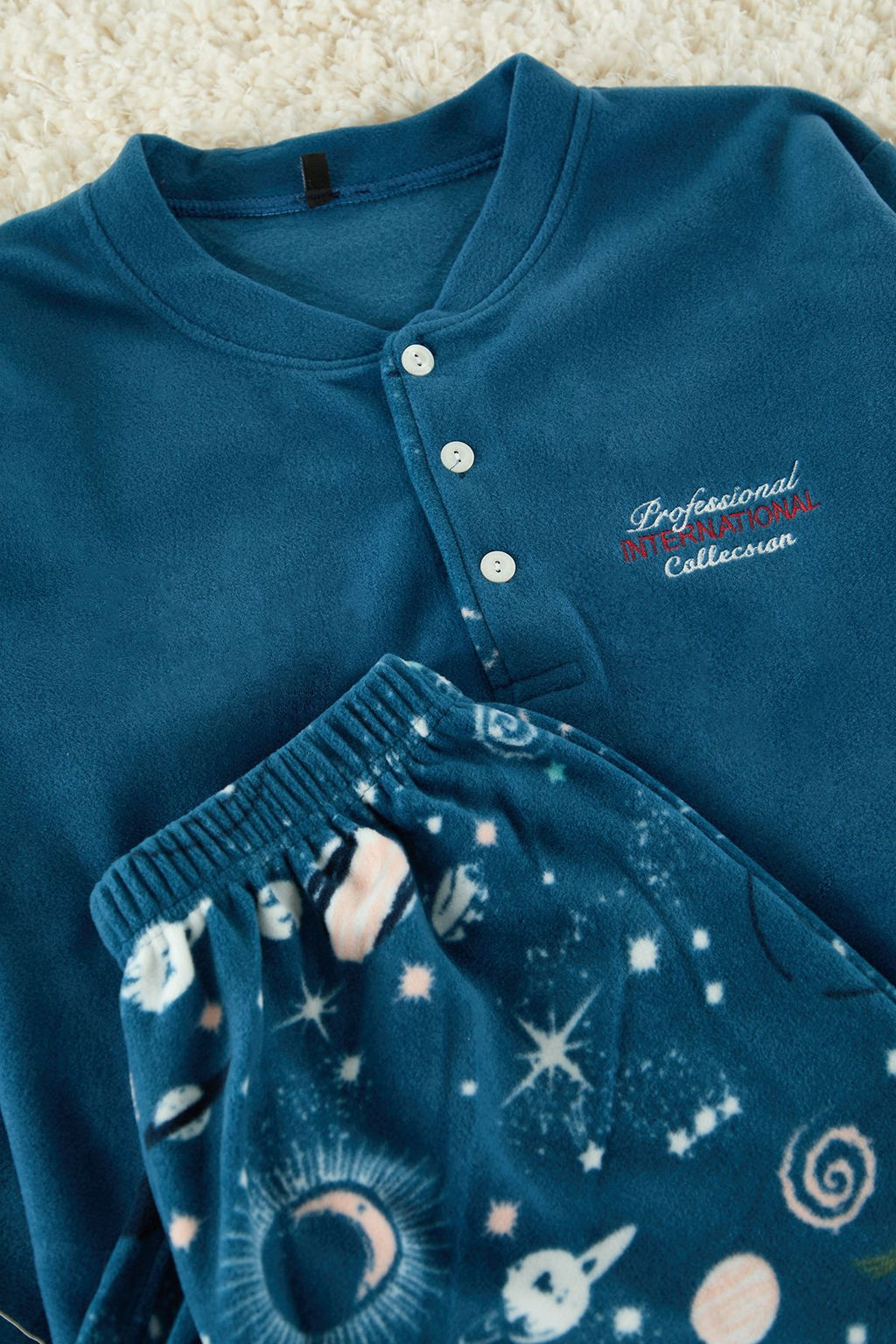 Indigo Polar Yumusak Dokulu Nak?sl? Orme Pijama Tak?m? TMNAW25PT00057