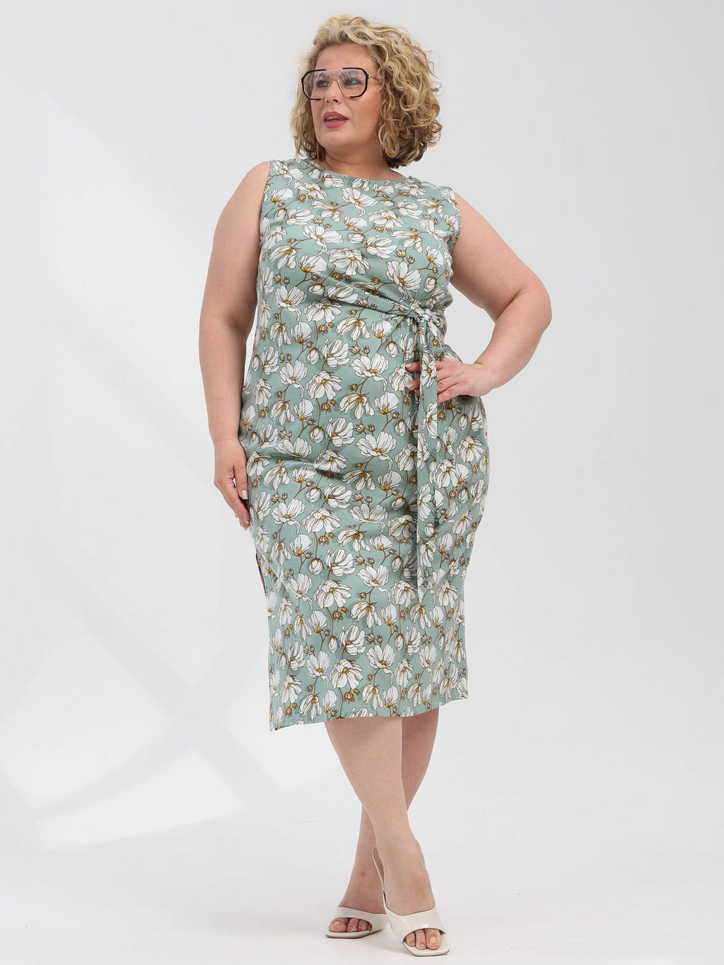 Платье 100% хлопок Белые тюльпаны - Оптима фото 3