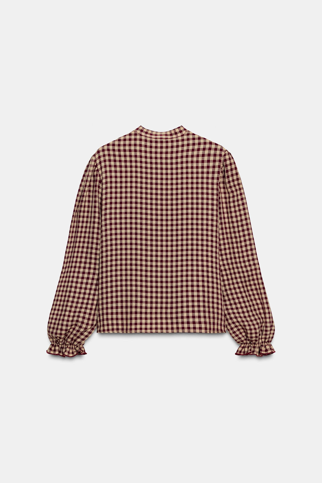 GINGHAM BLOUSE WITH RUFFLES - Zara фото 8