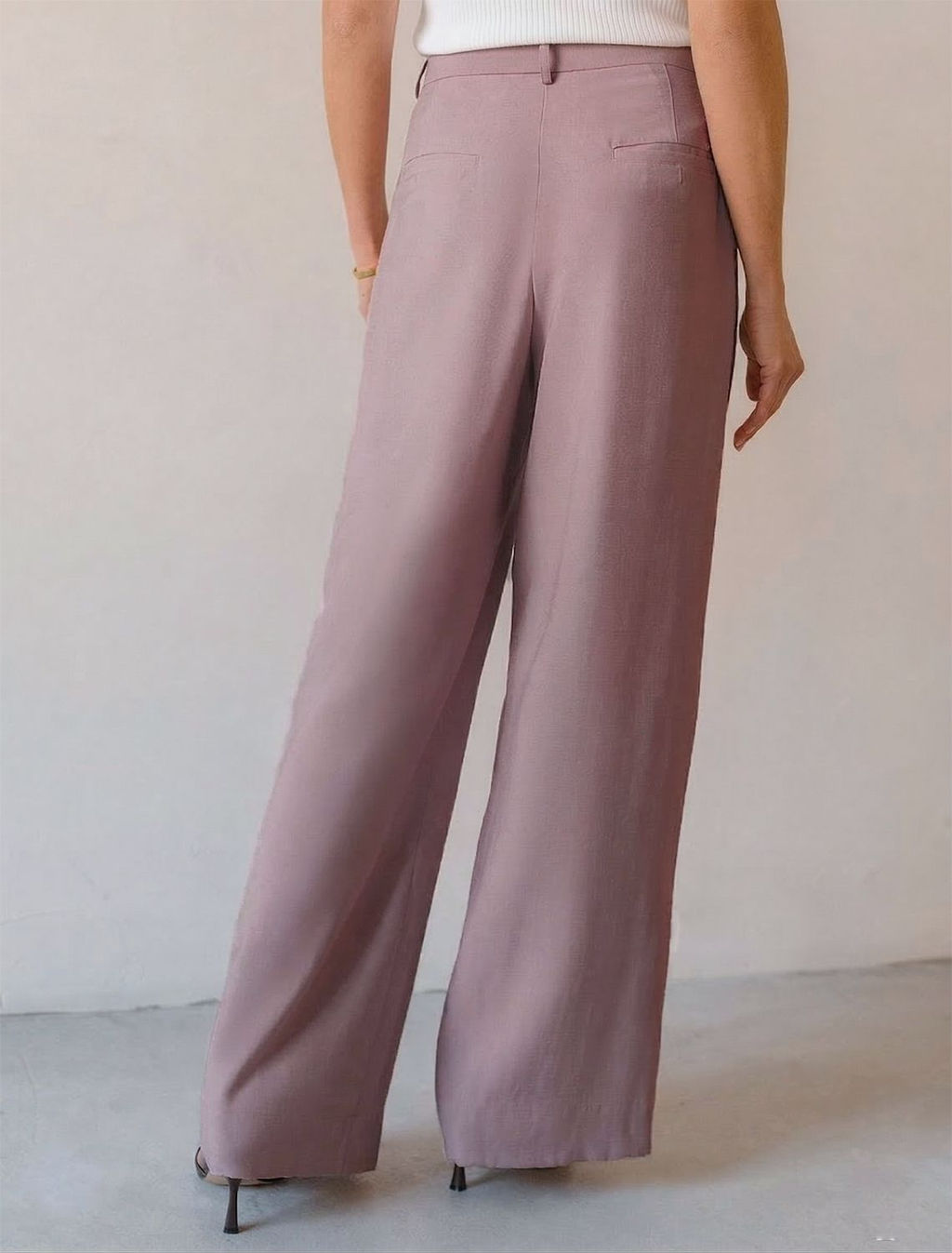 Брюки палаццо с защипами из плотного лиоцелла - Vilatte фото 3