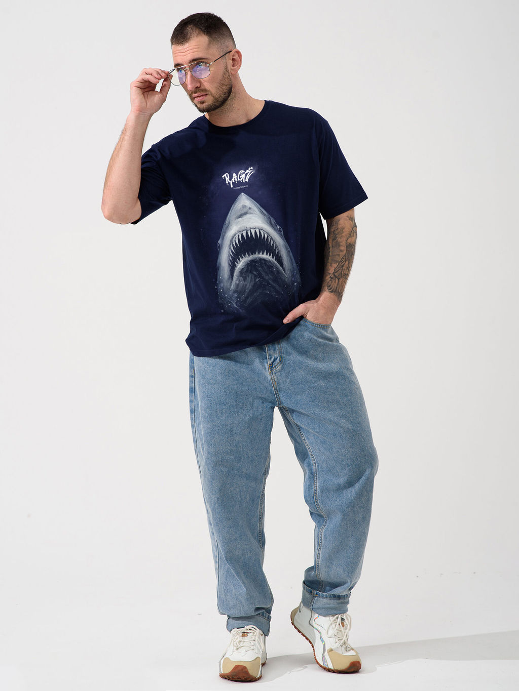 Футболка 100% хлопок Акула - Оптима фото 2