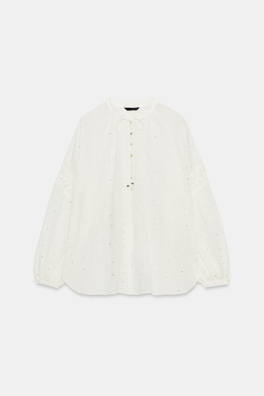 BLUSA BORDADOS LENTEJUELAS / Blanco roto - Zara фото 4