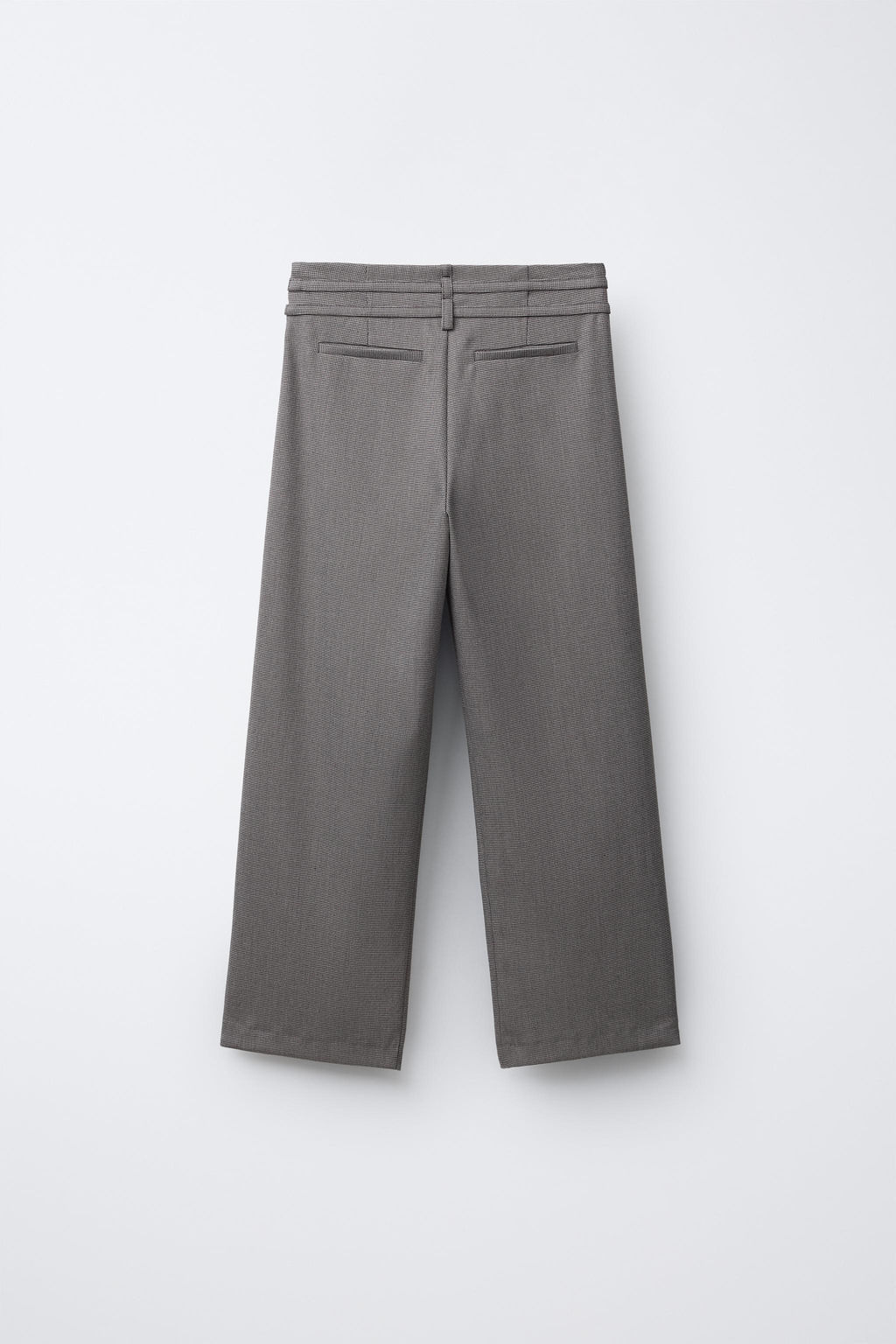 DOUBLE BELT HOUNDSTOOTH WIDE-LEG TROUSERS - Zara фото 2