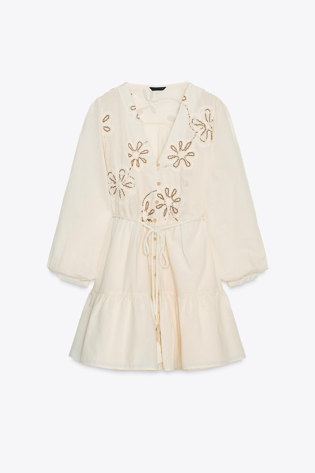 EMBROIDERED TEXTURED DRESS