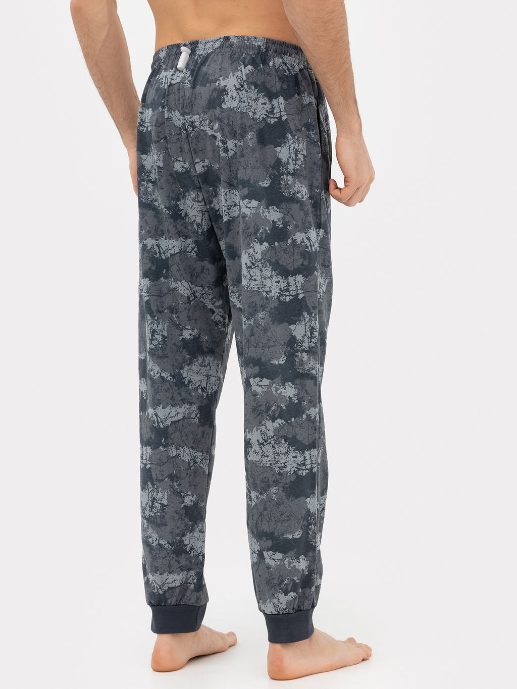 Брюки мужские серые с принтом "камуфляж"