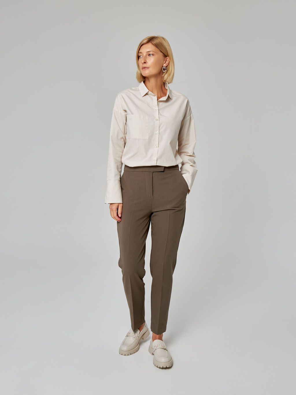 Блузка женская дл. рук. KATHARINA KROSS KK-B-0004V-бежевый  фото 5