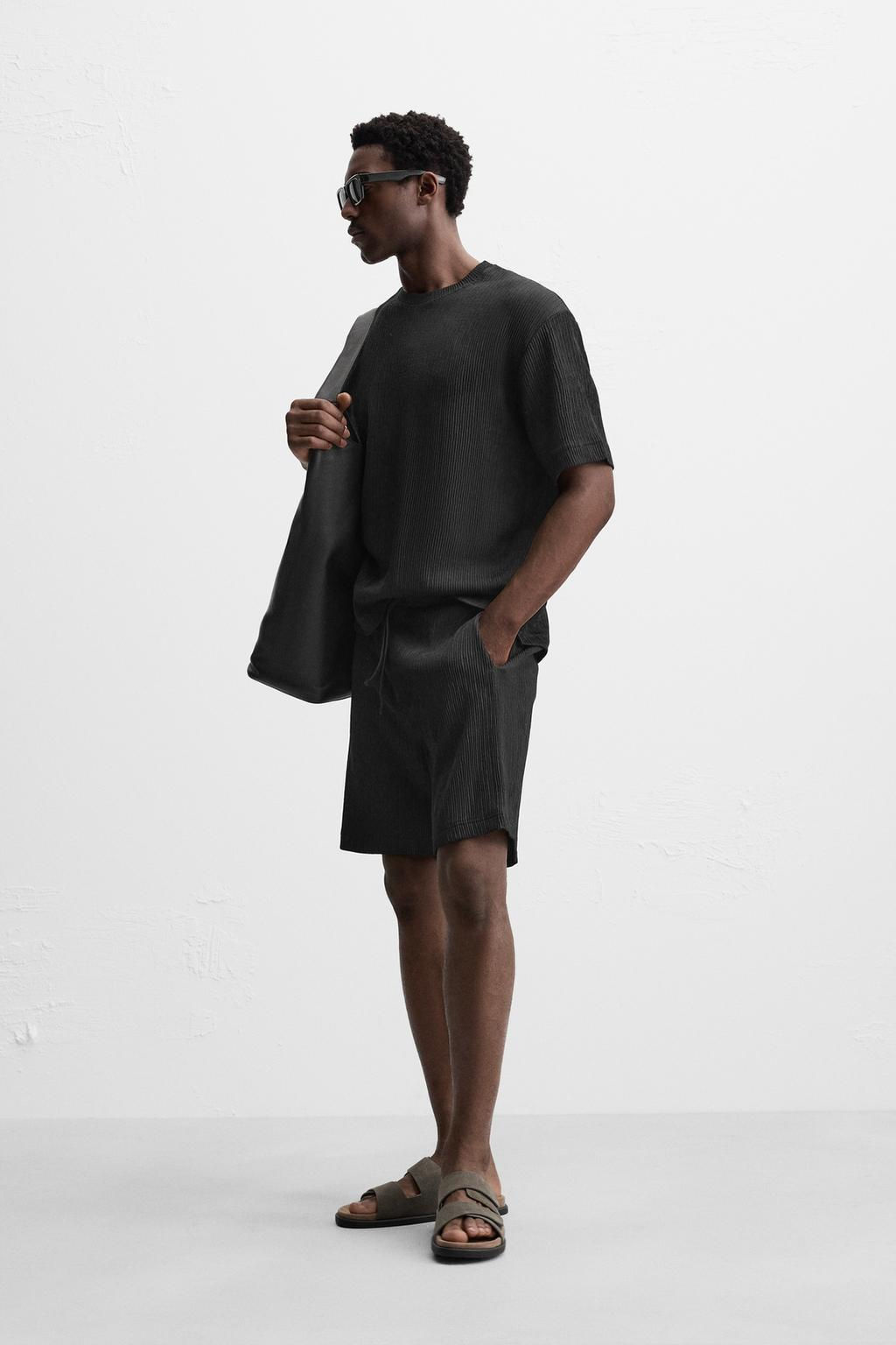RELAXED FIT JACQUARD BERMUDA SHORTS - Zara фото 4