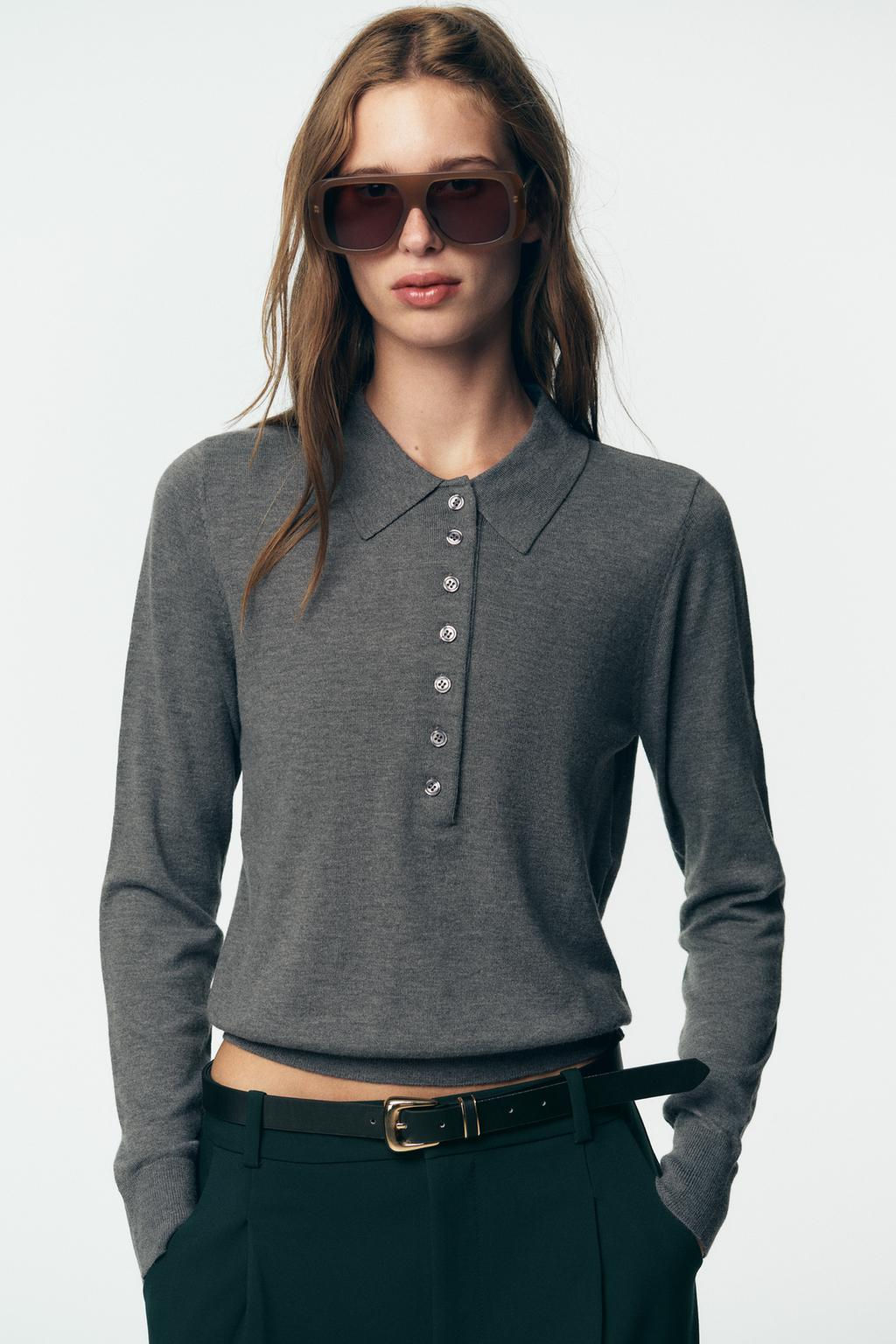 PLAIN KNIT POLO SHIRT - Zara фото 2