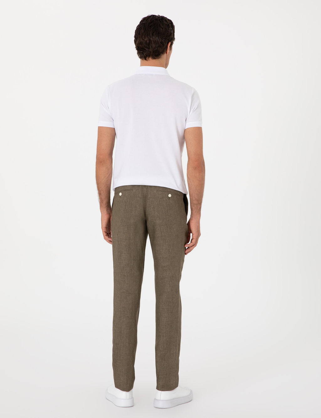 Haki Slim Fit %100 Keten Klasik Pantolon