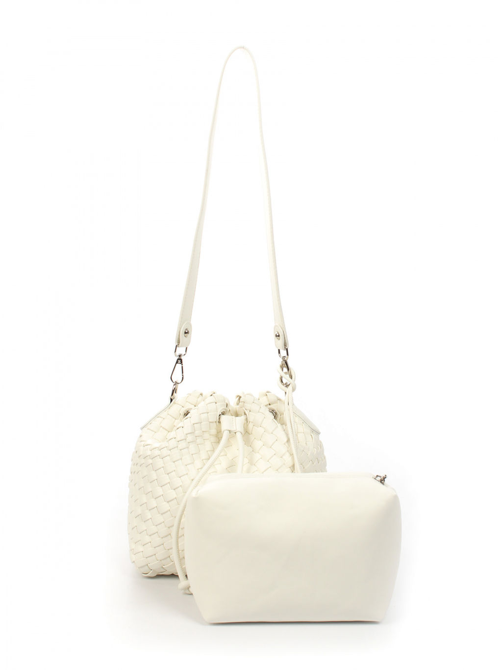 LACCOMA сумка СУ038-белый эко кожа хлопок  фото 4