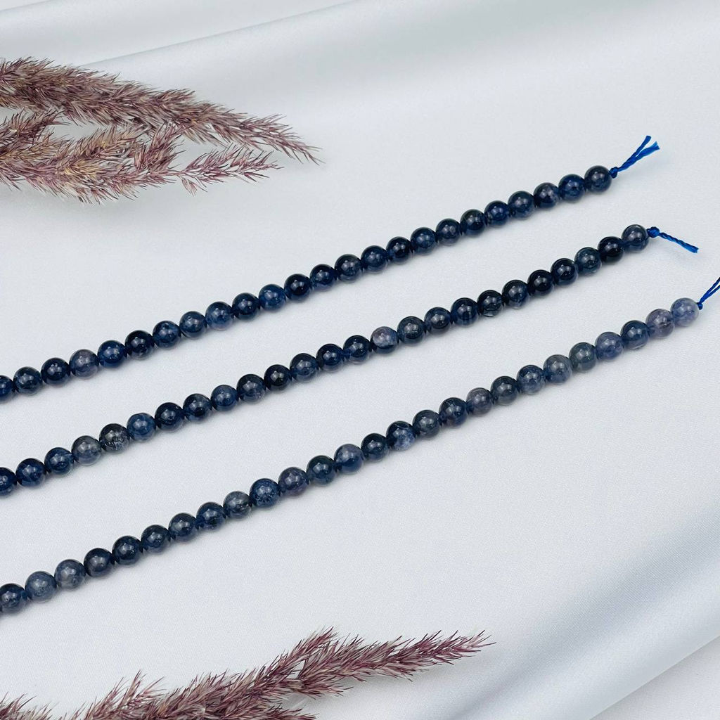 Бусины для украшений из Иолита (62 бусины) 39 см